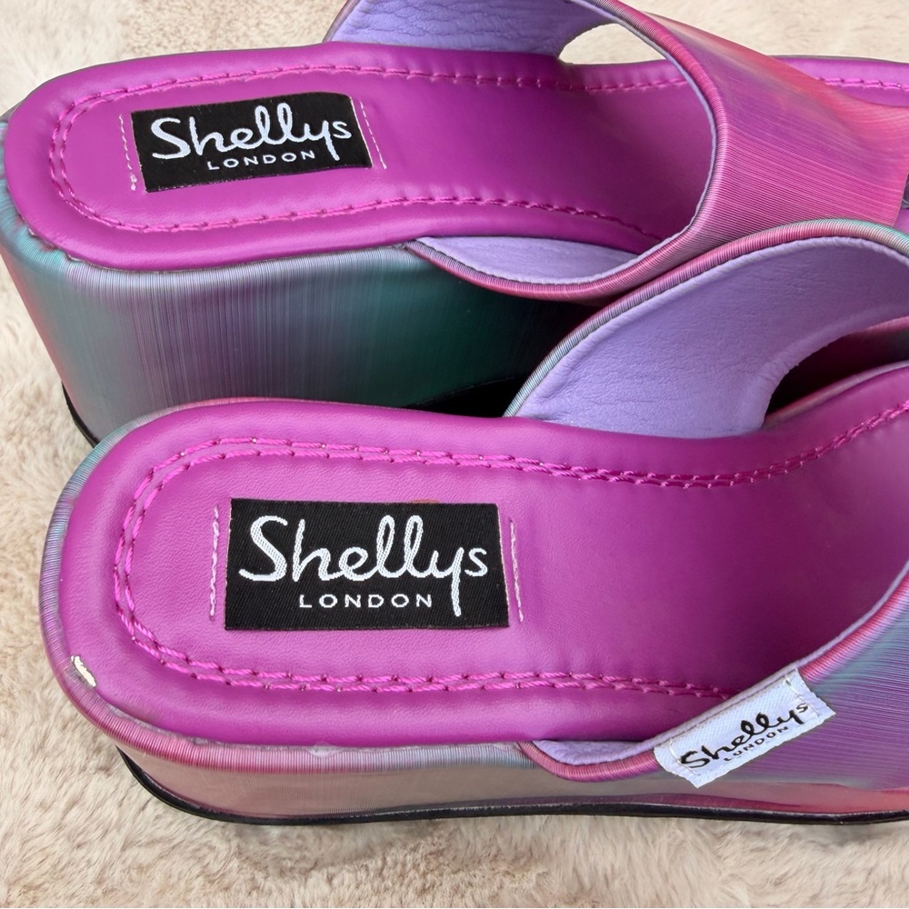 NEW Shellys London Dolls Kill Pink and Purple Platform Sandals Size 9 - Picture 3 of 12